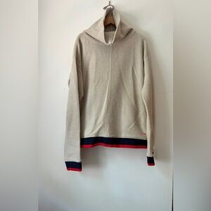 Victoria Beckham Cream Sweater with Navy and Black Trim